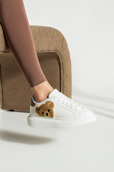 Friend&Trend Kadın Beyaz Teddy Figür Sneaker Ayakkabı FT330